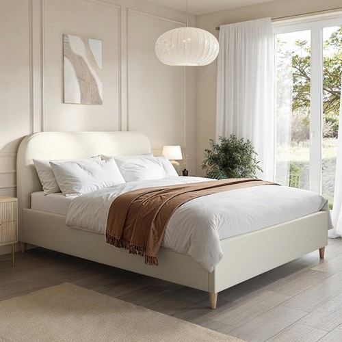 Cream upholstered king size - cream,