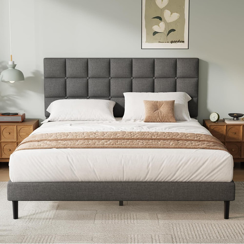 King size upholstered bed - size,