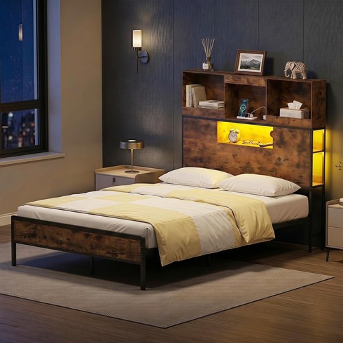 King size bed frame - with, led