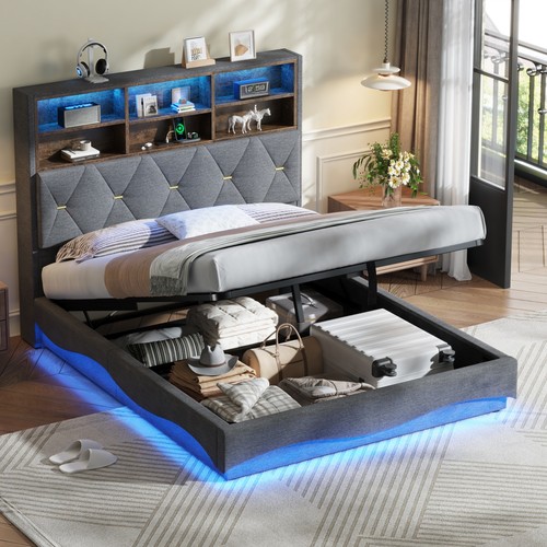 Ottoman storage bed frame grey - bed,