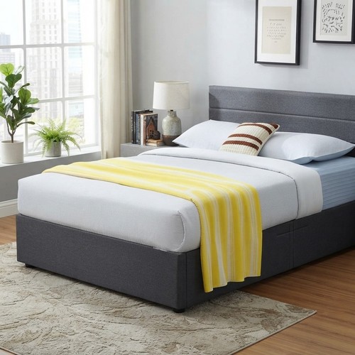 Chic grey ottoman - ottoman, bed