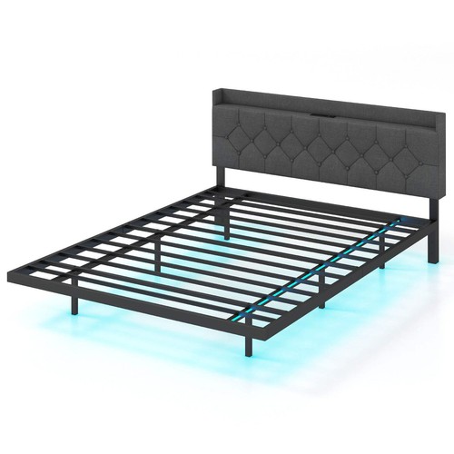 Double king size floating bed - double/king,