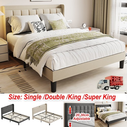 Modern bed frame - modern, linen