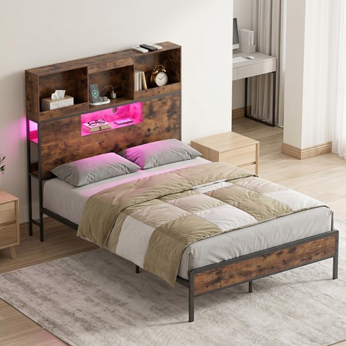 King size bed frame - with, led