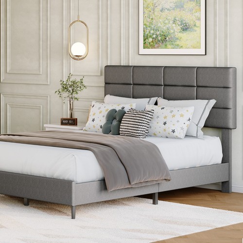 Upholstered platform bed - upholstered, frame
