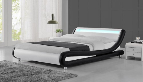 Led headboard bed double king - double,