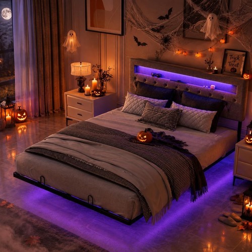 King size bed frame floating - ,