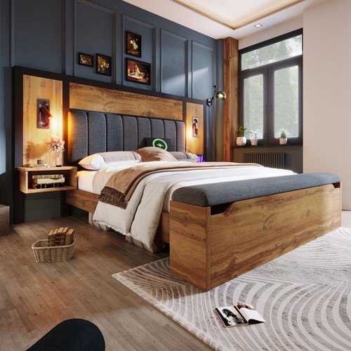 King size bed - frame, with